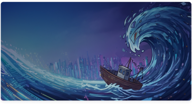 data ai purple and blue abstract waves